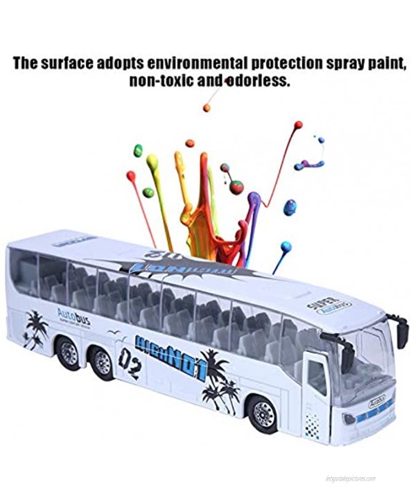 Bus Toy Realistic Wear-Resistant Practical Simulation Bus Electronic Exquisite Workmanship Adults for Friends Children Teens ColleaguesWhite