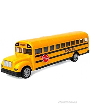Classic School Bus Extra Long 8.5 inch Pull Back Toy Cars 1:42 Scale Yellow