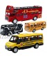 CORPER TOYS Bus Toys Die Cast Metal Toy Cars Pull Back School Bus Double Decker London Vehicles Friction Powered City Sightseeing Tour Bus Play Vehicle Toy Set for Kids 4 Pack with Lights and Sounds