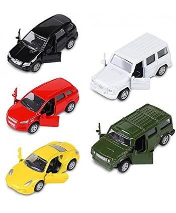 Die-cast Metal Toy Cars Set of 10 Openable Doors Pull Back Car Gift Pack for Kids Private Car & Police car