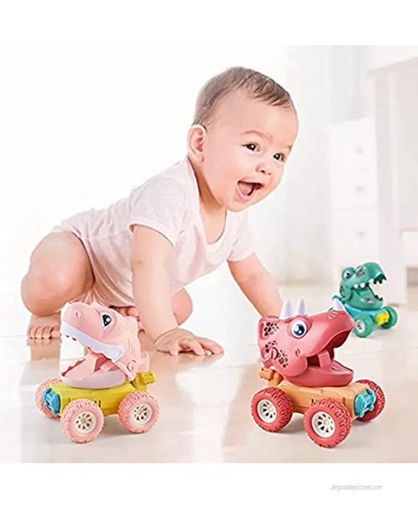 Dinosaur Toys for 2-5 Year Old Boys Pull Back Car Toddler Toys Age 2-4 Monster Trucks Toy Cars for Kids Bithday Gifts for 2 3 4 5 Year Old Boys Girls J