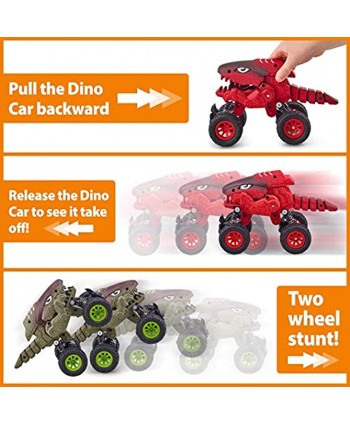 Dinosaurs Pull Back car Toys & Pull Back Crash Cars Set of 5 Vehicles for Kids.