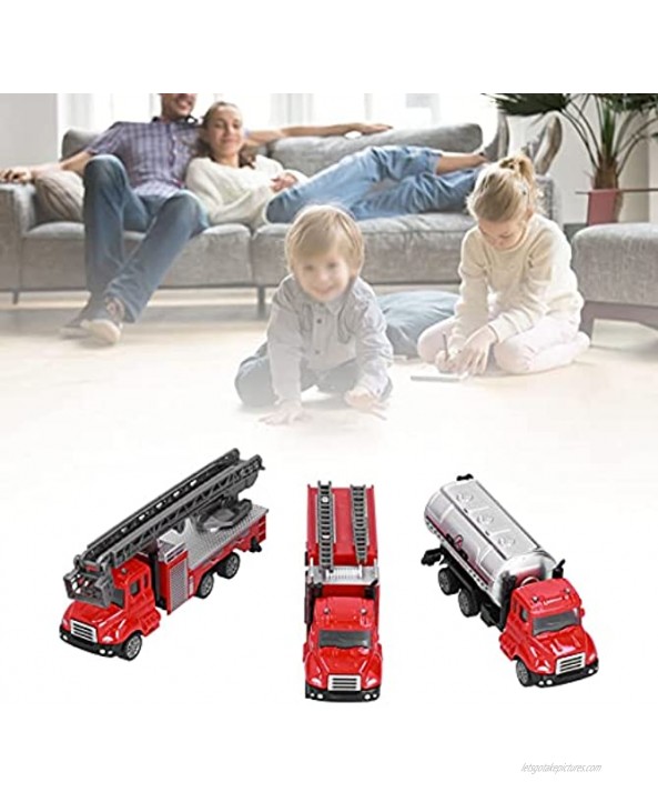 Fire Engine Toy Anti Impact Firm Car Model for Toy Store for Kindergarten for Home Travel for Children KidPull Back fire Truck Set
