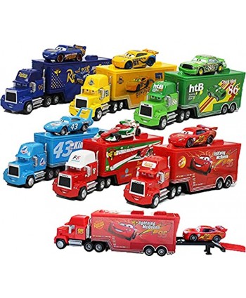 GEFU Movie Cars Toys Red Lightning McQueen Mack Hauler Truck & Racer Speed Racers Metal Toy Car 1:55 Loose Kid Toys 11