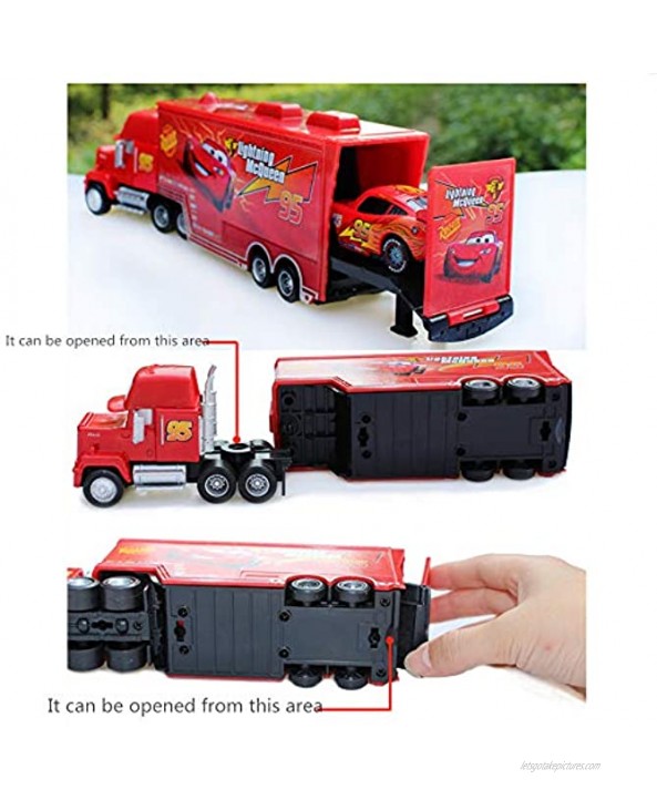 GEFU Movie Cars Toys Red Lightning McQueen Mack Hauler Truck & Racer Speed Racers Metal Toy Car 1:55 Loose Kid Toys 11