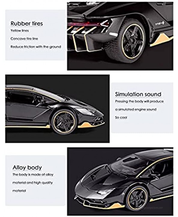 JCJY 1 32 for Lamborghini LP770 Car Model Car Diecasts & Toy Vehicles Pull Back Car Openable Door Children Toy Car Kids Gifts Color : 5