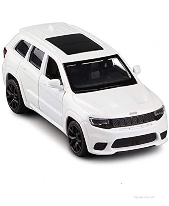 JYSMAM 1:36 Alloy Die Cast for Grand Cherokee SUV Model Toy Car Pull Back Door Open Toys Vehicle for Gift Color : White