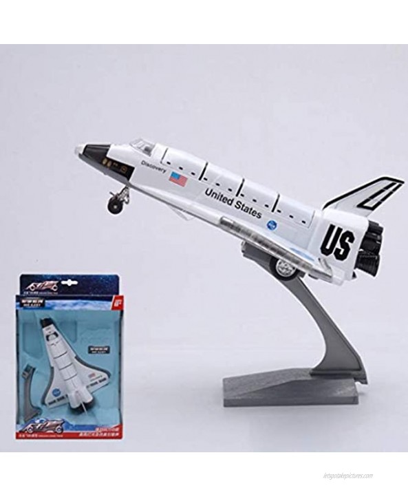 Kekailu Pull Back Toy,Diecast Space Shuttle Plane Pull Back Model with Sound Light Display Stand Toy
