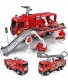 KIVCMDS 7 in 1 Multifunctional Fire Truck Toy Set with Sound and Light Water Spray Freewheeling Pull Back Play Vehicles Children's Toy car Gifts for Boys and Girls