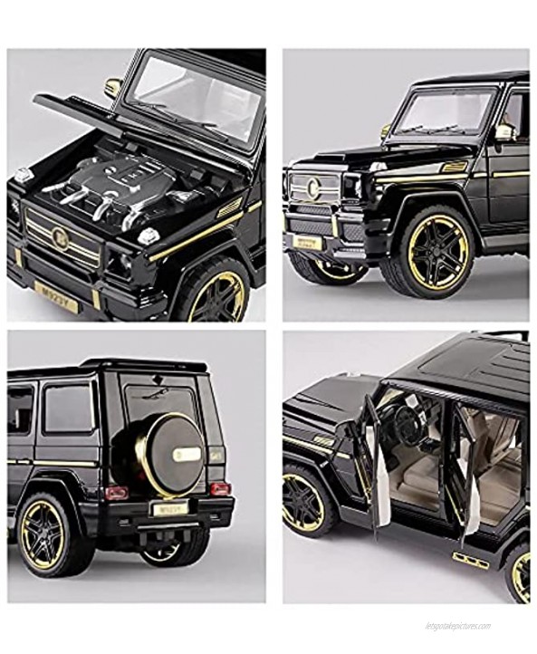 LQZCXMF Simulation G65 Model Car 1 24 Scale Acousto-Optic Alloy Die-Casting Car Model Rubber Tire Pull Back Car Boy Toy Car Desk Decoration is The Best Gift for Teenagers