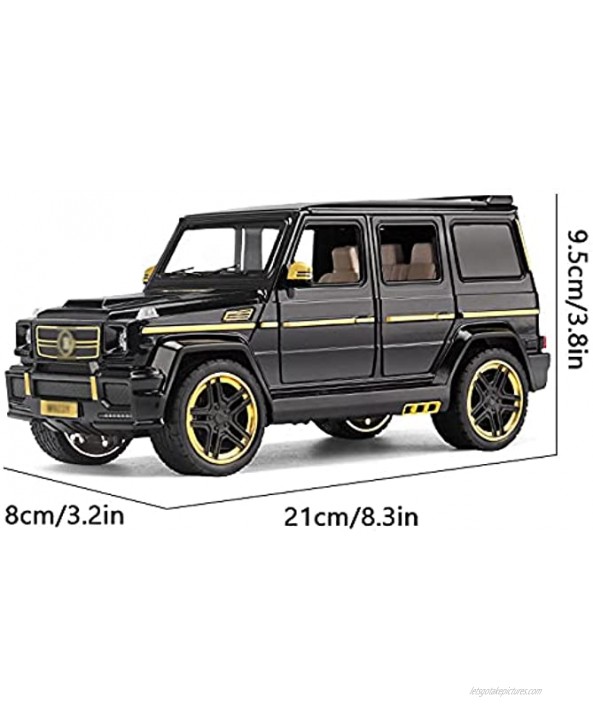 LQZCXMF Simulation G65 Model Car 1 24 Scale Acousto-Optic Alloy Die-Casting Car Model Rubber Tire Pull Back Car Boy Toy Car Desk Decoration is The Best Gift for Teenagers