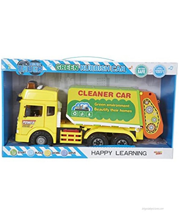 MeeYum Friction Powered Garbage Truck Toy with Light and Sound System