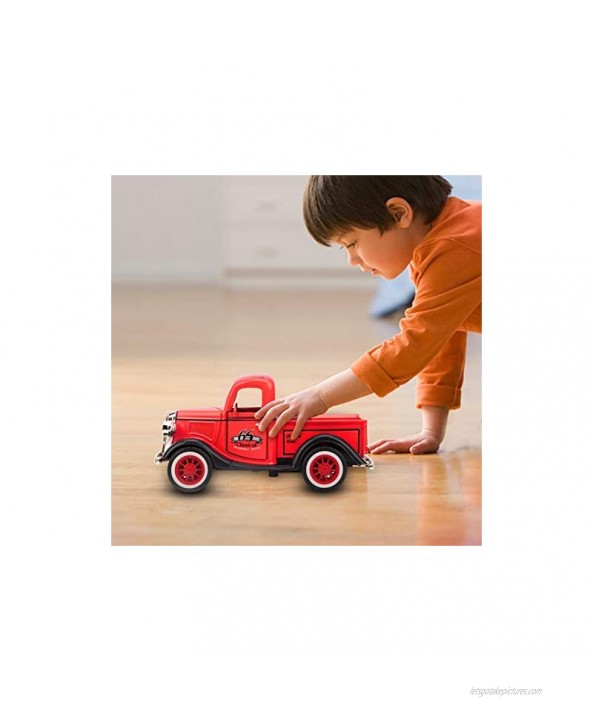 Pull Back Car Toy Sound Light Car Toy Pickup Truck Toy Alloy Pull Back Car Toy for Kids Collectionsred