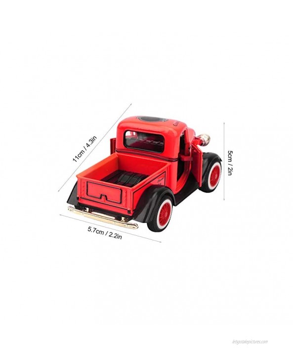 Pull Back Car Toy Sound Light Car Toy Pickup Truck Toy Alloy Pull Back Car Toy for Kids Collectionsred