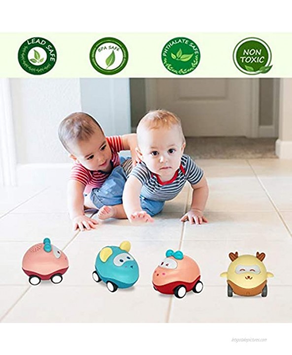 Pull Back Cars Toy Cars for Toddlers Push and Go Cars with Sound and Light Friction Powered Car Toys for 6 Month and Up Old Boys and Girls 3 Pcs