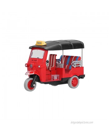 Pull Back Thai Tricycle Tuk Tuk Car Model Toy Simulation Alloy Vehicle Toy for 3 Years Old + Children Brithday Christmasred
