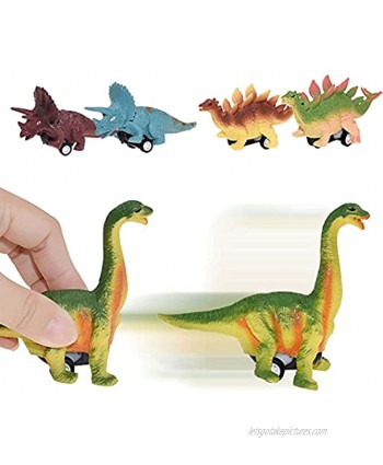 Pull Back Vehicles 3 Pcs Dinosaurs Park Toy Pull Back Cars Collection Set Mini Dino Vehicles Toys for 3 Year Old Boys Toddlers