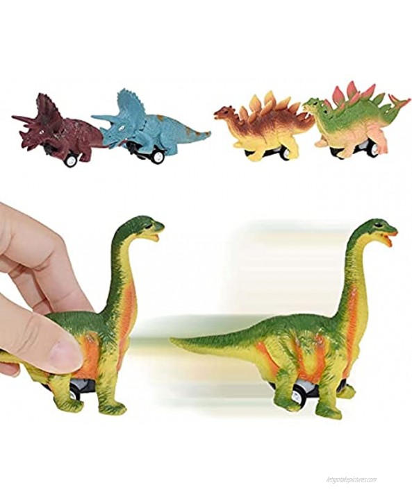 Pull Back Vehicles 3 Pcs Dinosaurs Park Toy Pull Back Cars Collection Set Mini Dino Vehicles Toys for 3 Year Old Boys Toddlers