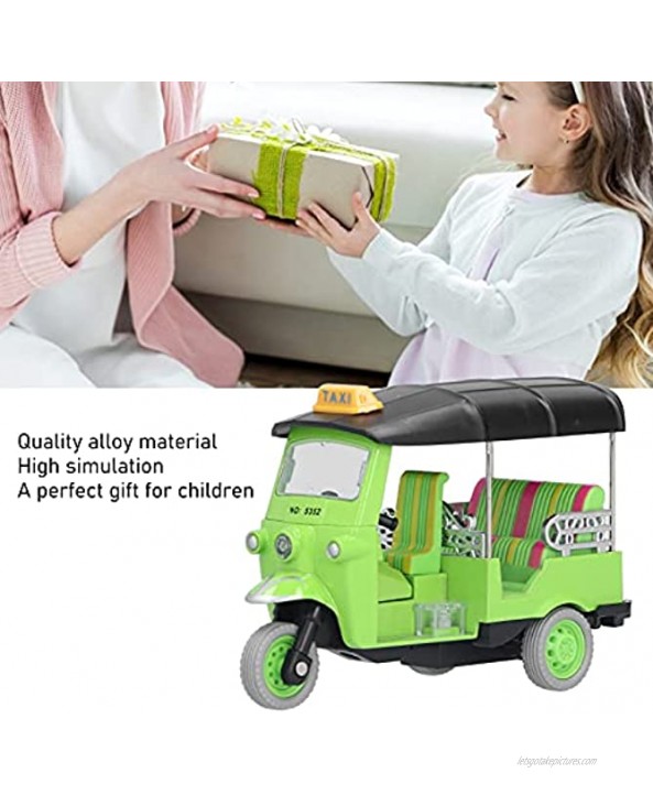 SALUTUY Pull Back Car Toy Pull Back Thai Tricycle Alloy Material Simple Operation for Home for OutdoorGreen