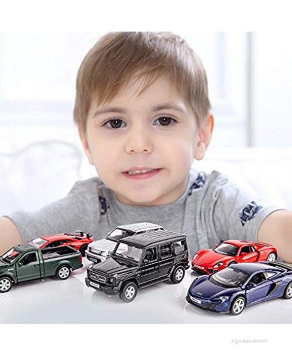 TGRCM-CZ 1:36 Scale Cars Model for Kids,Alloy Pull Back Vehicles Toy Car for Toddlers Kids Boys Girls 6 Packs with Boutique Box A