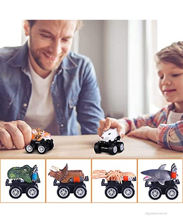 TOYANDONA 6pcs Mini Pull Back Cars Toy Small Animal Pull Back Vehicles Inertia Car Toy Friction Powered Educational Toy for Baby Kids Gift