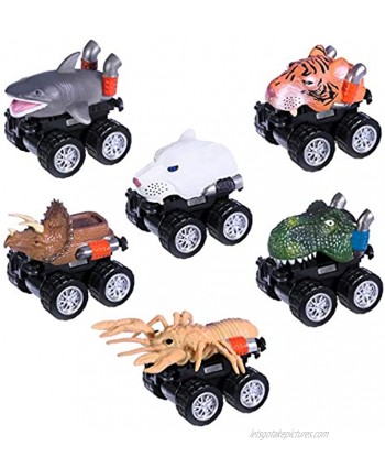 TOYANDONA 6pcs Mini Pull Back Cars Toy Small Animal Pull Back Vehicles Inertia Car Toy Friction Powered Educational Toy for Baby Kids Gift