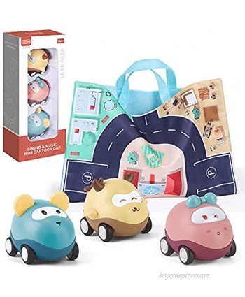 YuanLeBao Baby Pull Back Cars,Toy Cars for Toddler,Push and Go Cars with Music and Lighting ,Cars Toy for Kids Holiday Birthday Gifts,Baby Toy car for 1-3 Year Old boy Girl Toy.