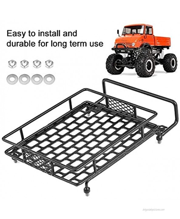 VGEBY1 Toy Roof Rack Black Steel Luggage Tray Roof Rack for 1 10 RC Crawler CarS
