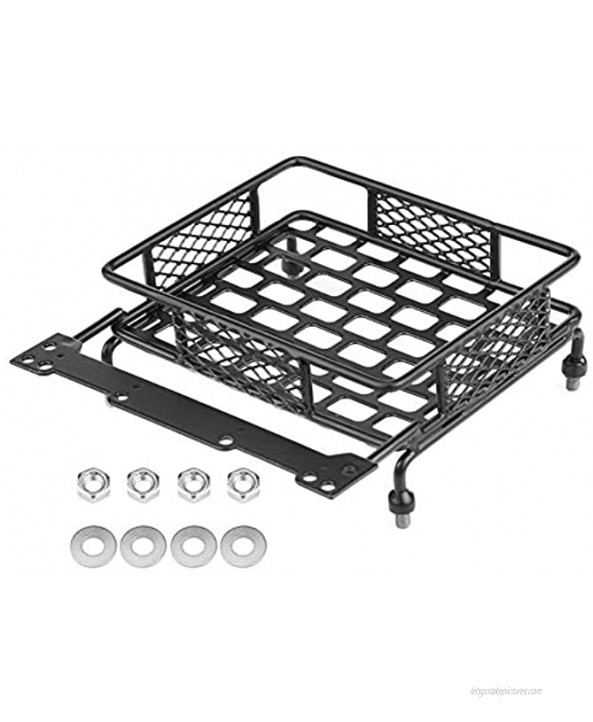 VGEBY1 Toy Roof Rack Black Steel Luggage Tray Roof Rack for 1 10 RC Crawler CarS