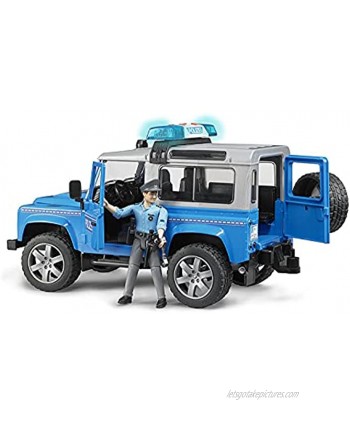 Bruder 02597 Land Rover Police Truck W  Lights & Sound Module Light Skin Police Officer Figure with Accessories
