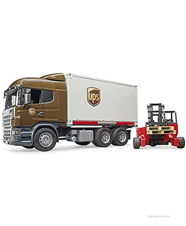 Bruder 03581 Scania R-Series Ups Logistics Truck with Forklift Vehicles Toys