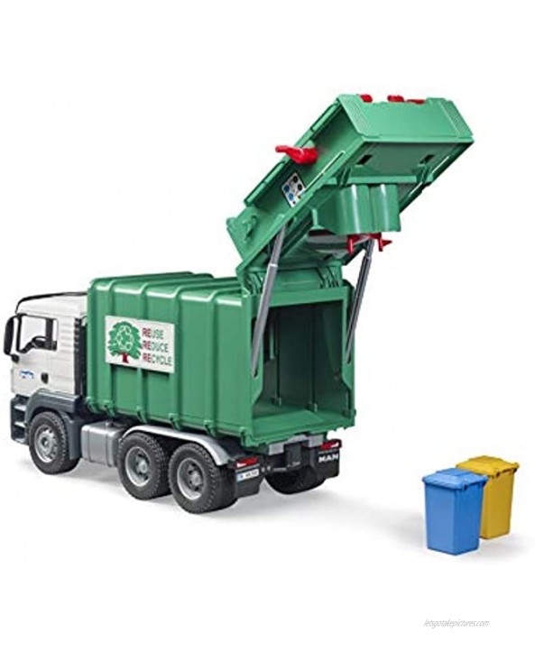 Bruder 03763 Man TGS Rear Loading Garbage Truck Green