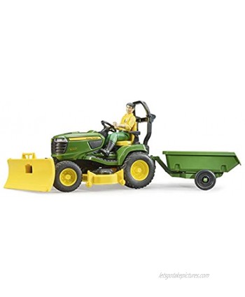 Bruder 09824 bworld John Deere Lawn Tractor w Trailer and Gardener