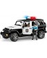 Bruder Toys Emergency Realistic Jeep Wrangler Unlimited Rubicon Police Vehicle with Light Skintoned Policeman and Light and Sound Module with 4 Different Sounds Ages 4+