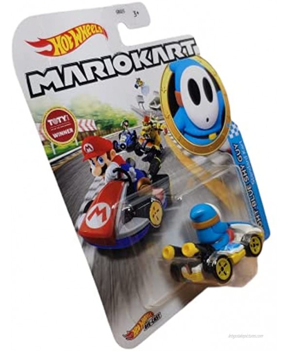 DieCast Hotwheels Mario Kart Light Blue Shy Guy Standard Kart Toty Winner 2021