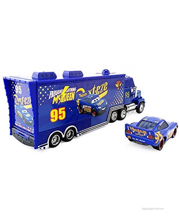 fashionmore Movie Cars McQueen Toys Fabulous Lightning McQueen Mack Hauler Truck & Racer Speed Racers Metal Toy Car 1:55 Loose Kid Toys