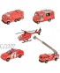 Fire Emergency Race and Rescue Vehicles Mini Die-cast Metal Miniature Model Aerial Ladder Firetruck Rescue Helicopter Water Tank Fire Engine,Patrol Car,Commander Center  Pack of 5