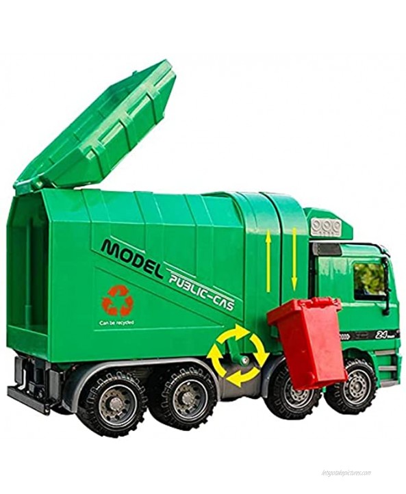 Garbage Dump Truck Toy with 3 Trash Cans Simulation Car Toy Fun Educational Toy for 3 Years Old and Above Kids Boys Girls Big