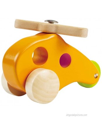 Hape Little Copter Wooden Toy Toddler Play Vehicle L: 5 W: 2.6 H: 3.5 inch