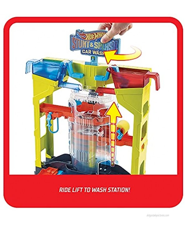 Hot Wheels Mattel Stunt & Splash Car Wash Playset