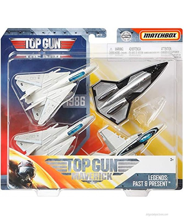 Matchbox Sky Busters Top Gun Legends: Past and Present 4-Pack of Toy Aircraft from The Feature Film Great Gift for Collectors & Fans of The Film & Kids 3 Years Old & Up