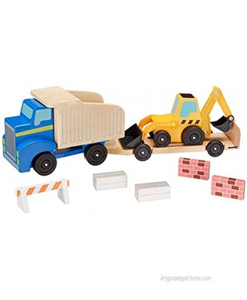 Melissa & Doug Classic Toy Dump Truck & Loader Frustration-Free Packaging