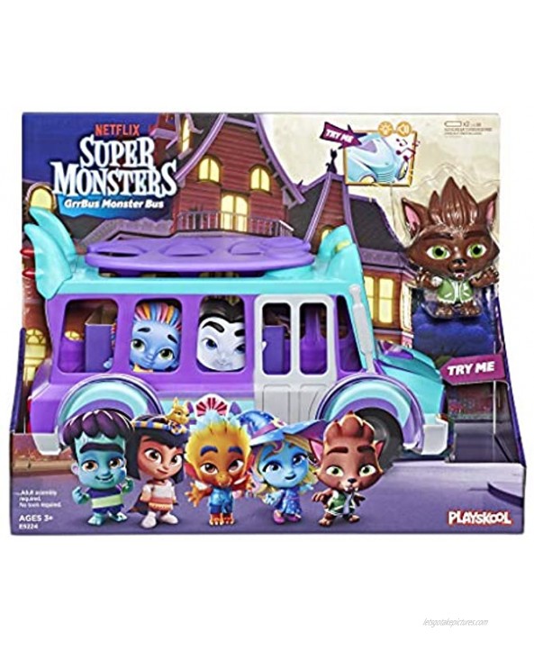 Netflix Super Monsters GrrBus Monster Bus Toy with Lights Sounds and Music Ages 3 and Up