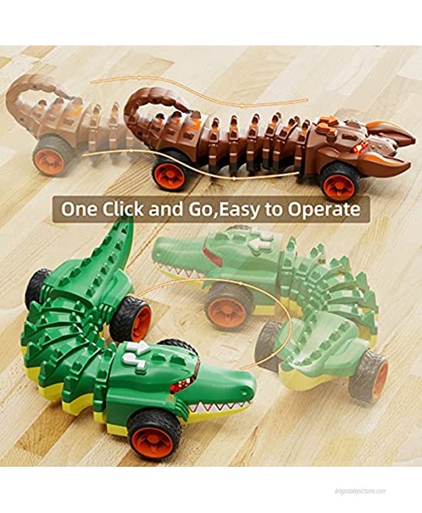 POLARDOR 2Pack Alligator Trucks for 2-6 Year Old Boys Crocodile & Scorpion Vehicles Toys for Age 3-7 Boys Crocodile Truck with Light & Sound for Birthday Xmas Favor Gifts