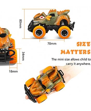RC Toys for 4-5 Year Old Boys Dinosaur Remote Control Cars Mini Dino Cars for Kids Toys Age 3-6 RC Race Trucks 2021 Monster Truck for Toddlers Birthday Gifts Orange