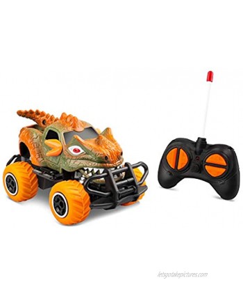 RC Toys for 4-5 Year Old Boys Dinosaur Remote Control Cars Mini Dino Cars for Kids Toys Age 3-6 RC Race Trucks 2021 Monster Truck for Toddlers Birthday Gifts Orange