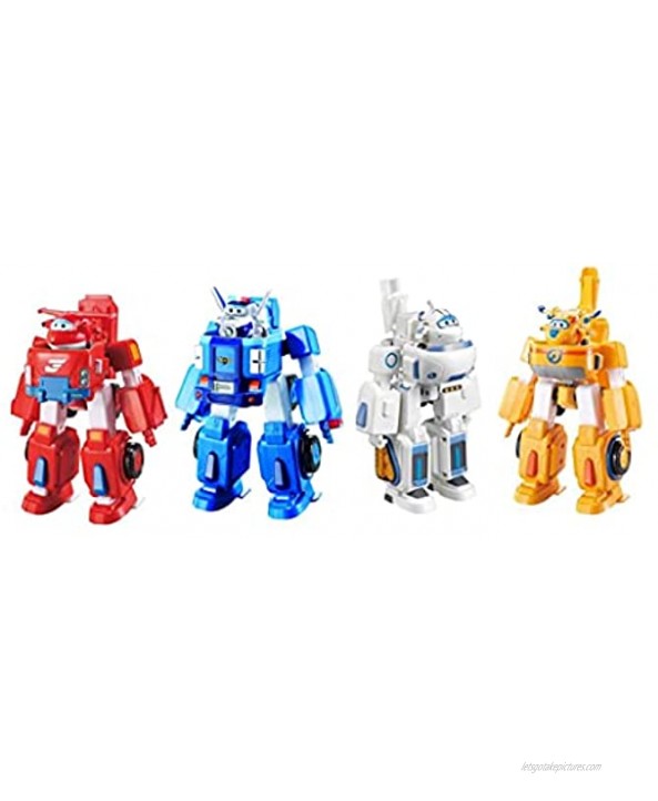 Super Wings 2 Transforming 4-Pack Jett Donnie Paul and Astra | Airplane Toys Mini Figures Playset | Fun Preschool Toy Plane for 3 4 5 Year Old Boys and Girls | Birthday Gifts for Kids