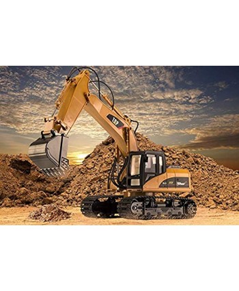 Top Race 15 Channel Full Functional Professional RC Excavator Battery Powered Remote Control Construction Tractor Metal Shovel TR-211