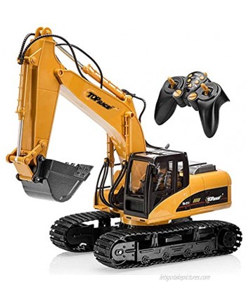 Top Race 15 Channel Full Functional Professional RC Excavator Battery Powered Remote Control Construction Tractor Metal Shovel TR-211