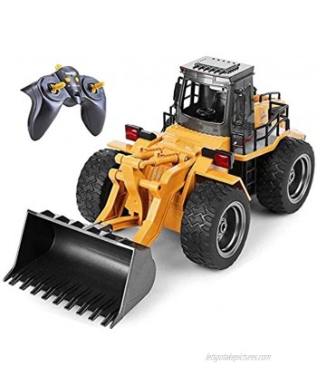 Top Race 6 Channel Full Functional Front Loader RC Remote Control Construction Toy Tractor with Lights & Sounds 2.4Ghz TR-113G
